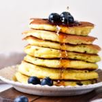 stack of blueberry pancakes