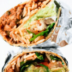 Minced beef Burrito wrapped in foil.