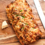 Gridded pull apart cheesy bread.
