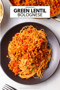 Green lentil bolognese.
