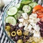 Mediterranean salad with bulgur wheat