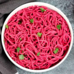 Beetroot flavored spaghetti.