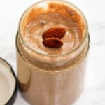 Almond butter in a jar.