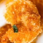 Panko crusted prawn with fresh parsley.