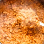 Ewa riro in a pot with a silver spoon.