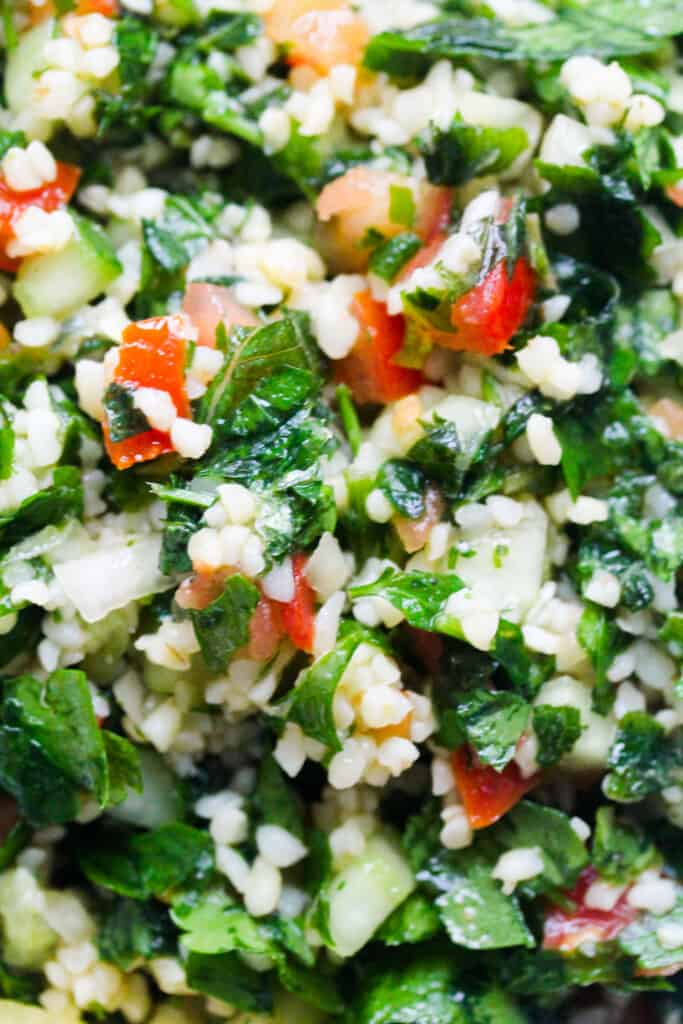 tabbouleh salad close up
