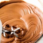 milk chocolate ganache with whisk