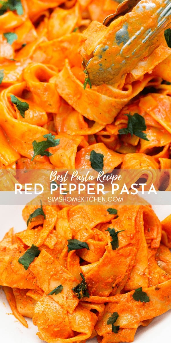 Roasted Red Pepper Pappardelle Pasta Sims Home Kitchen