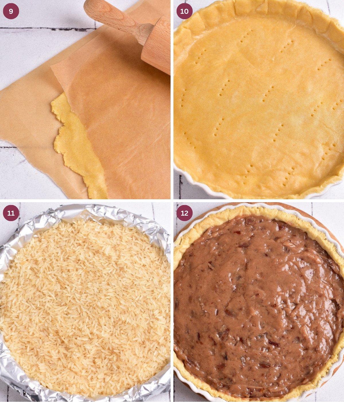 Raw dough filled with raw rice and pecan filling.