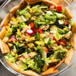 fatoush salad and pita croutons.