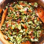 shirazi-salad in a bowl.