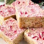 candy cane rice krispies treat.
