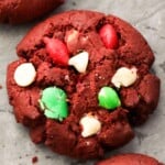red velvet m&m cookies.