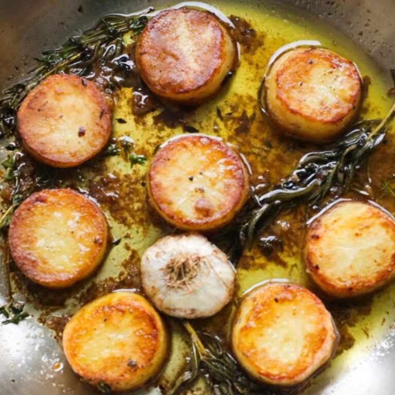 melting potatoes.