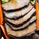 beef brisket sliced.