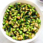 Asian edamame and cucumbers.