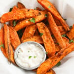 Sweet potato wedges.