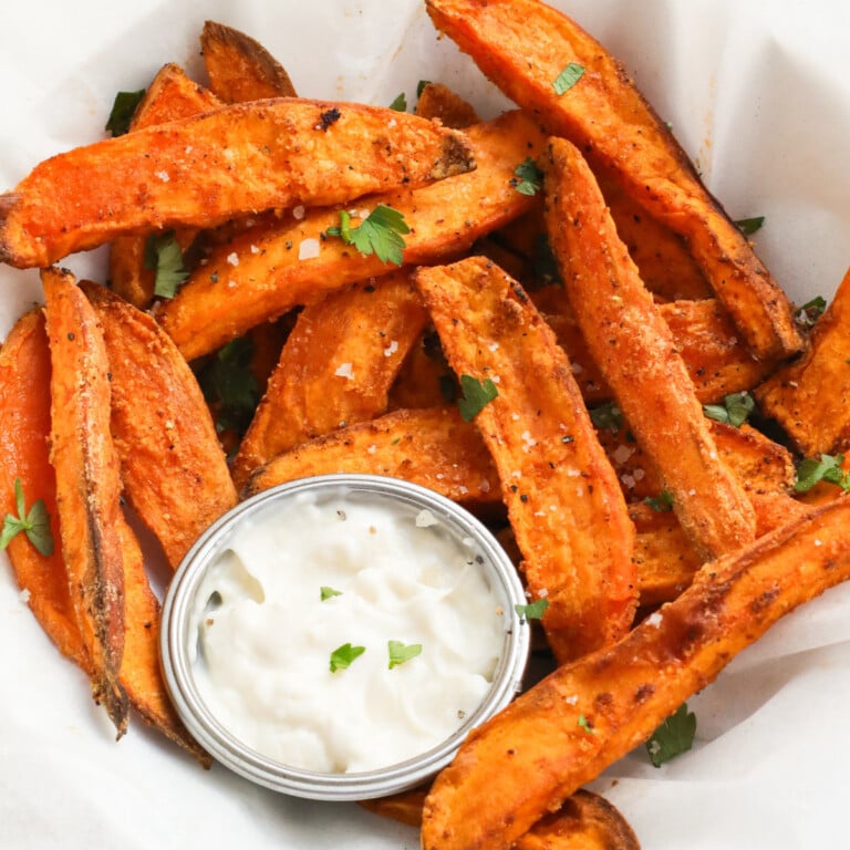 Sweet potato wedges.