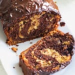 Chocolate and banana marble loaf.