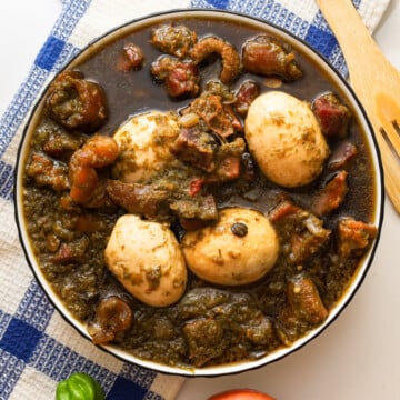 Aya mase designer stew in a bowl.