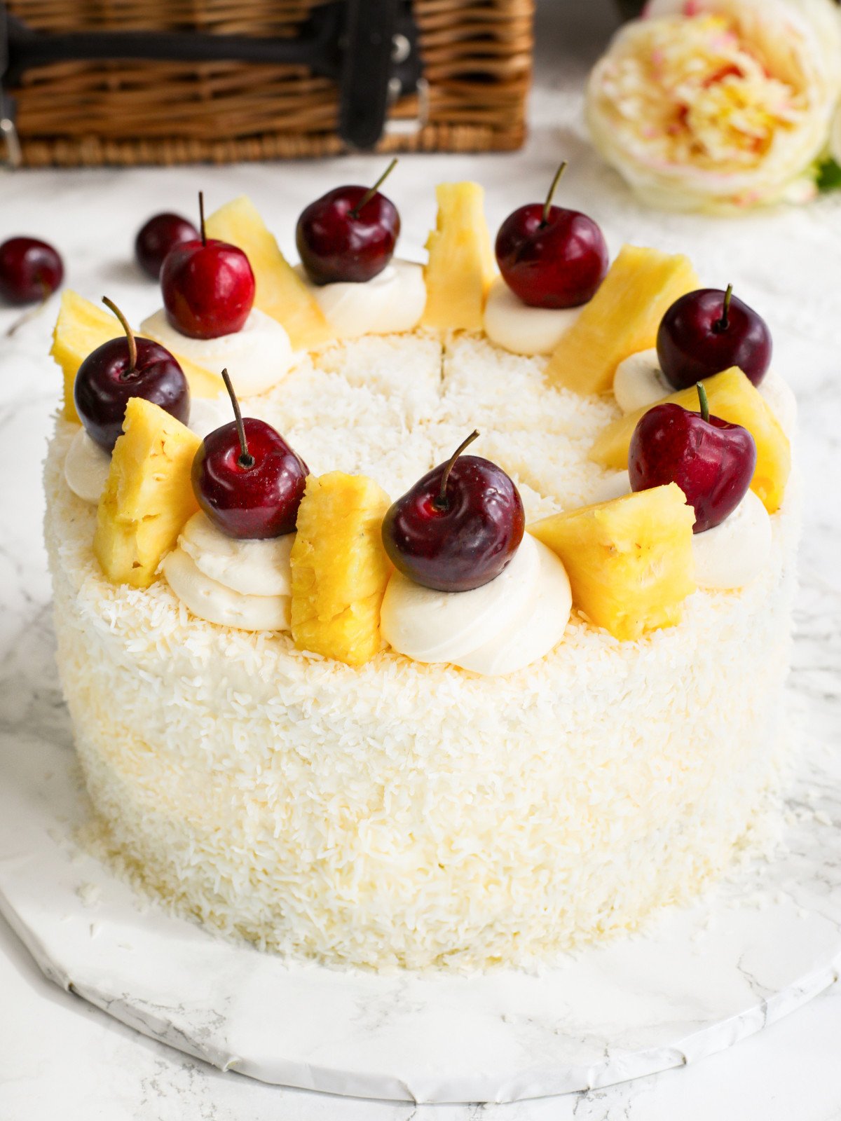 Pina coladas cake.