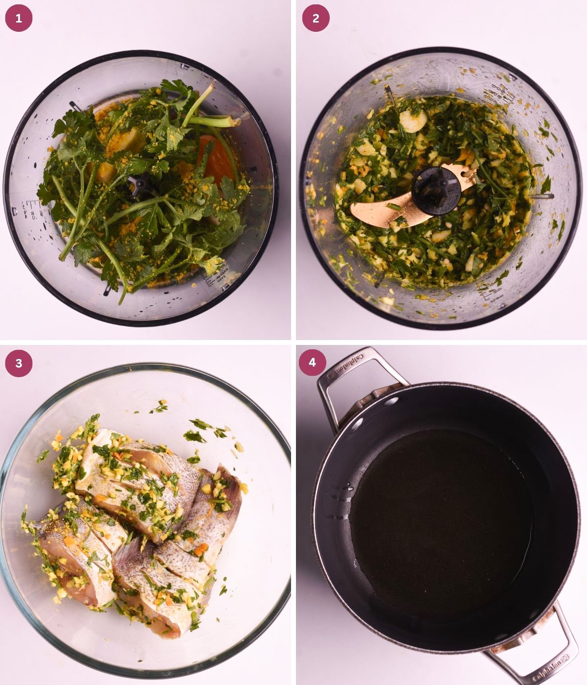 Parsley and seasoning blended and used to marinat grouper fish.