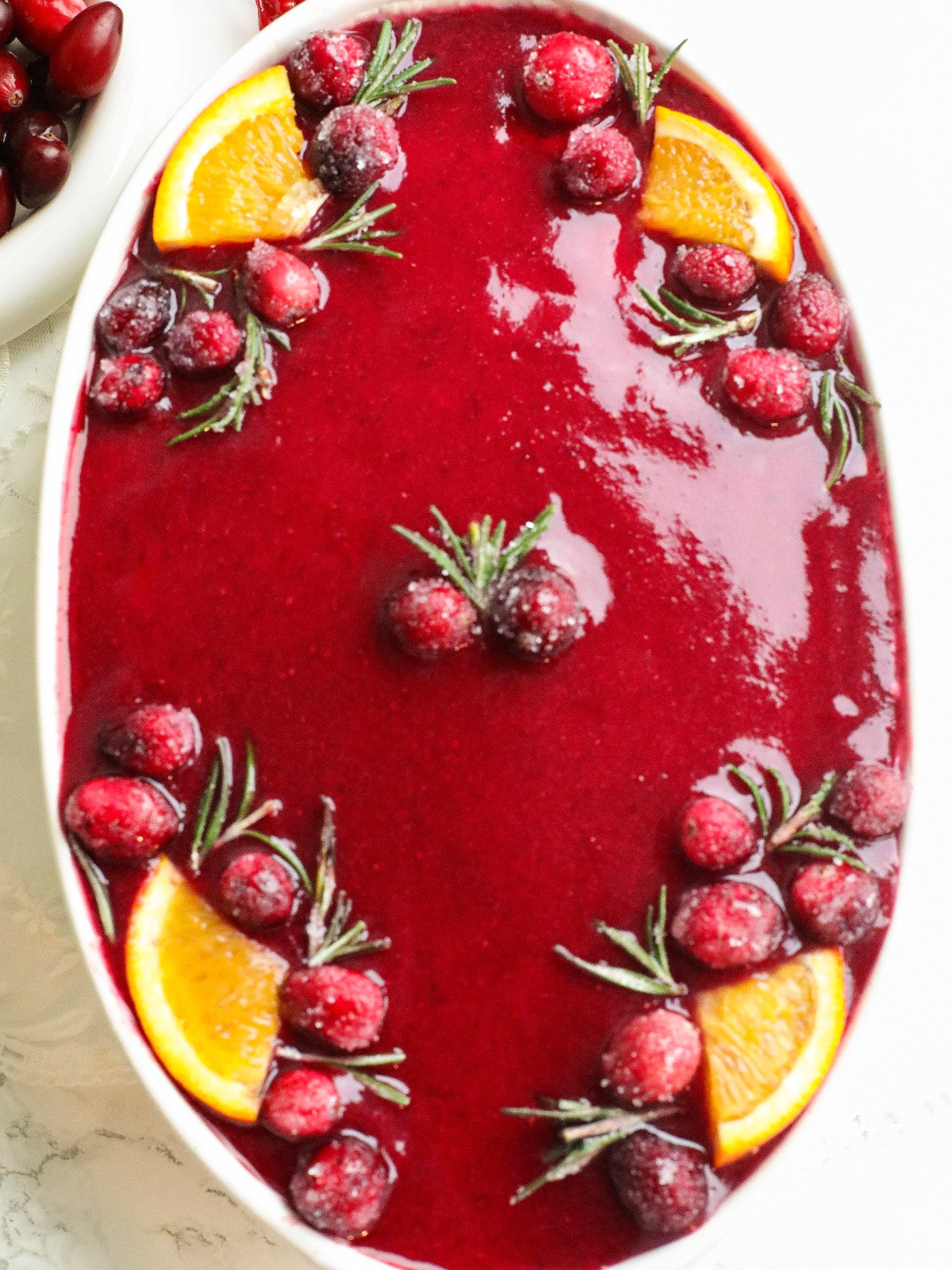 Cranberry tiramisu with oranges.