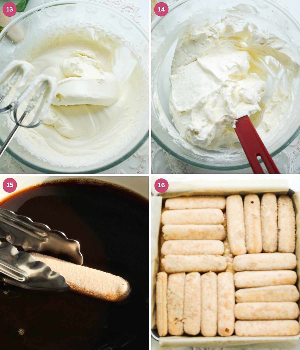 Mascarpone cream and coffee soaked ladyfinger on top of blondies.