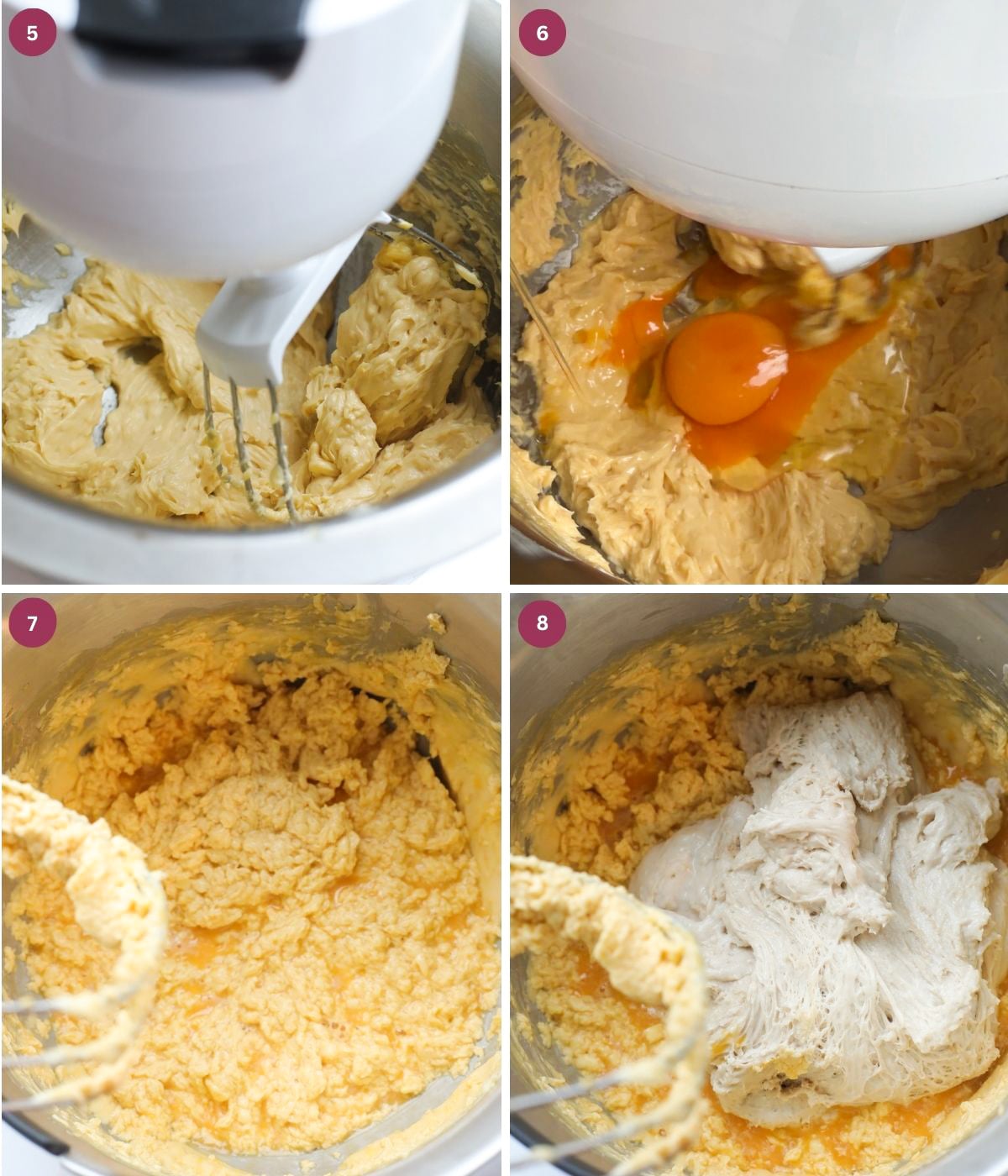 Sponge, butter, egg whisked in a bowl.