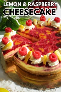 Lemons raspnerries cheesecake.