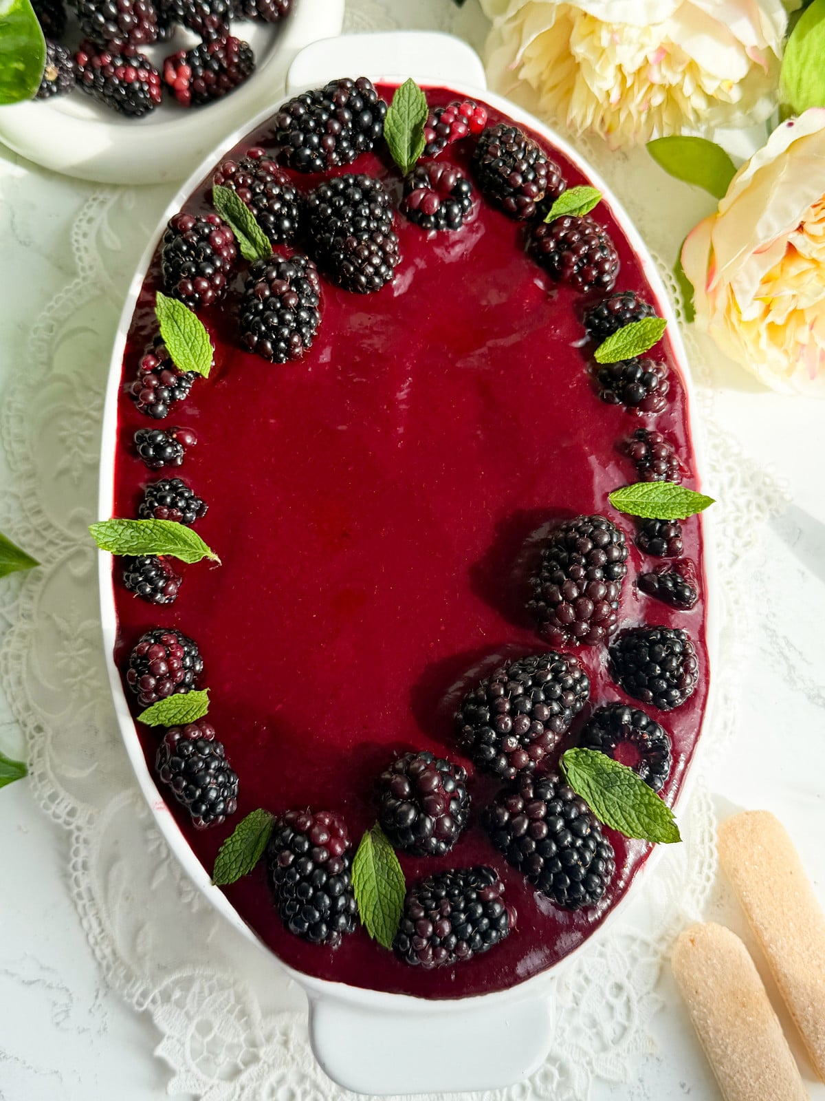 Blackberries tiramisu egg free.