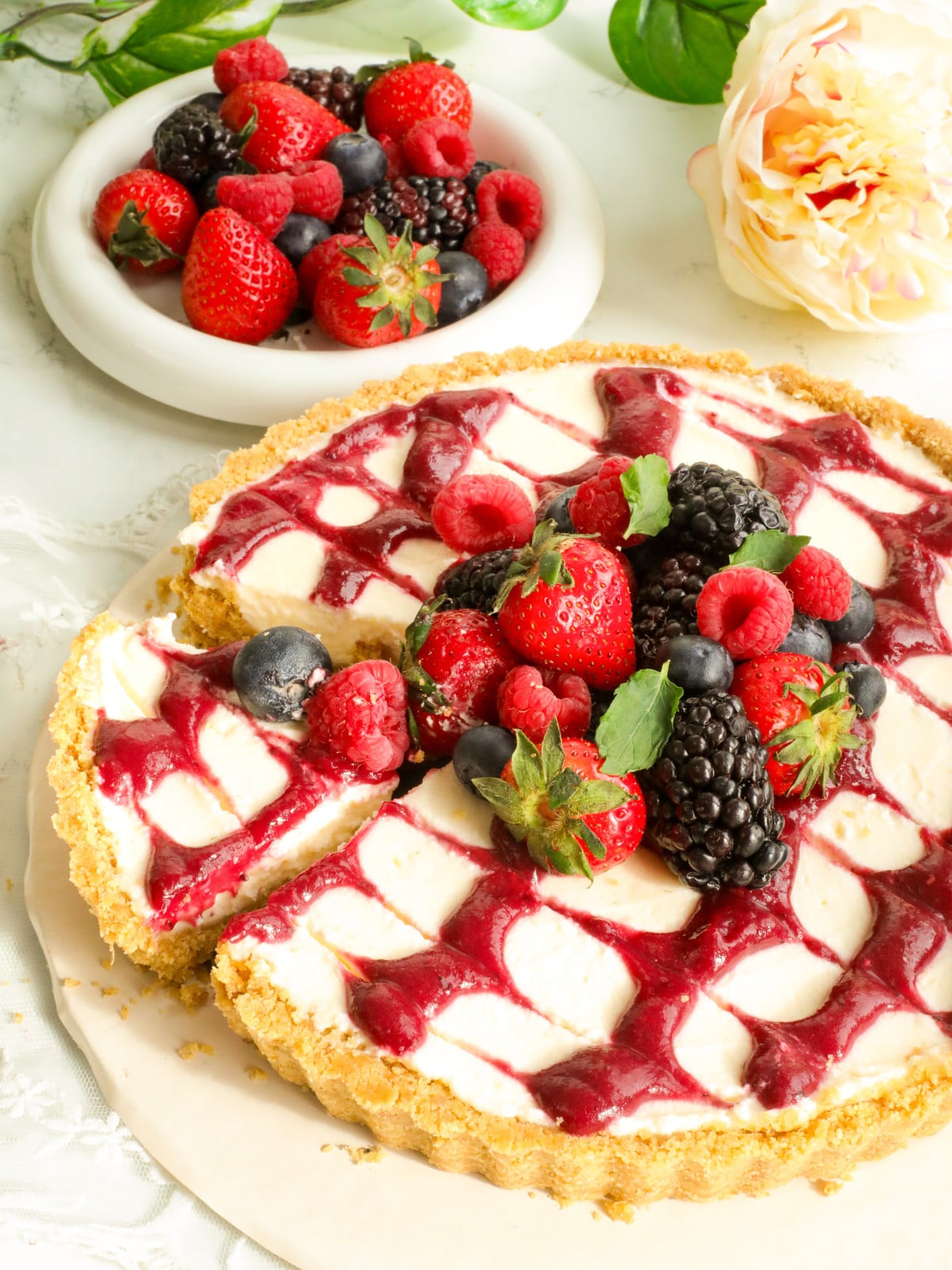 Berry cheescake tart.