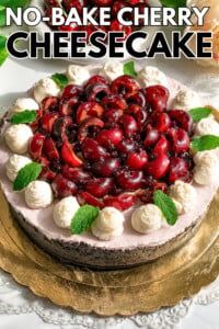 Cherries cheesecake.