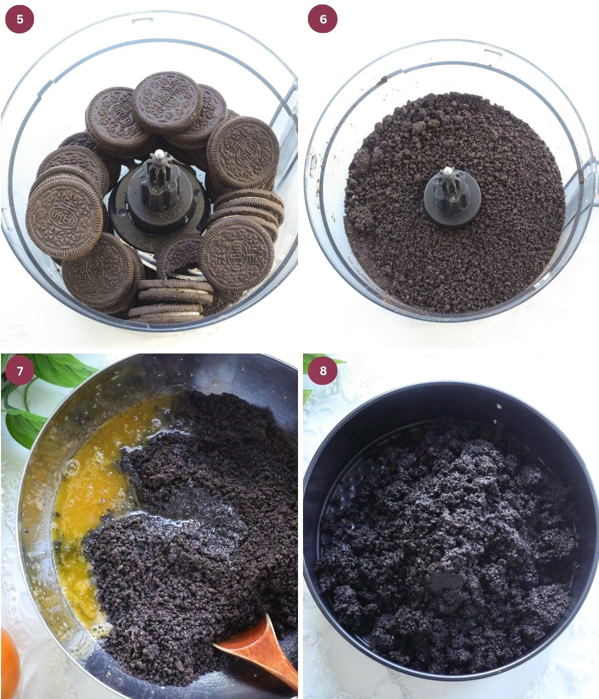 Oreos blended and mixed with butter.