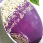 Tiramisus made with in an oval dish.