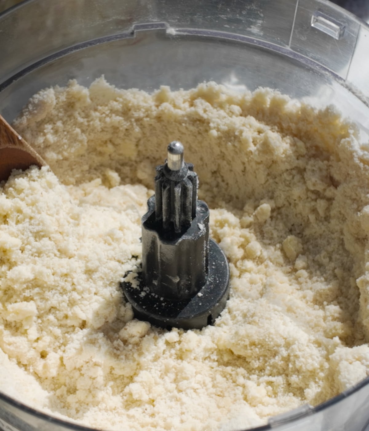 Blitzed flour, butter and sugar in a food processor.
