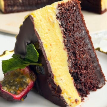Chocolate passionfruit cake.