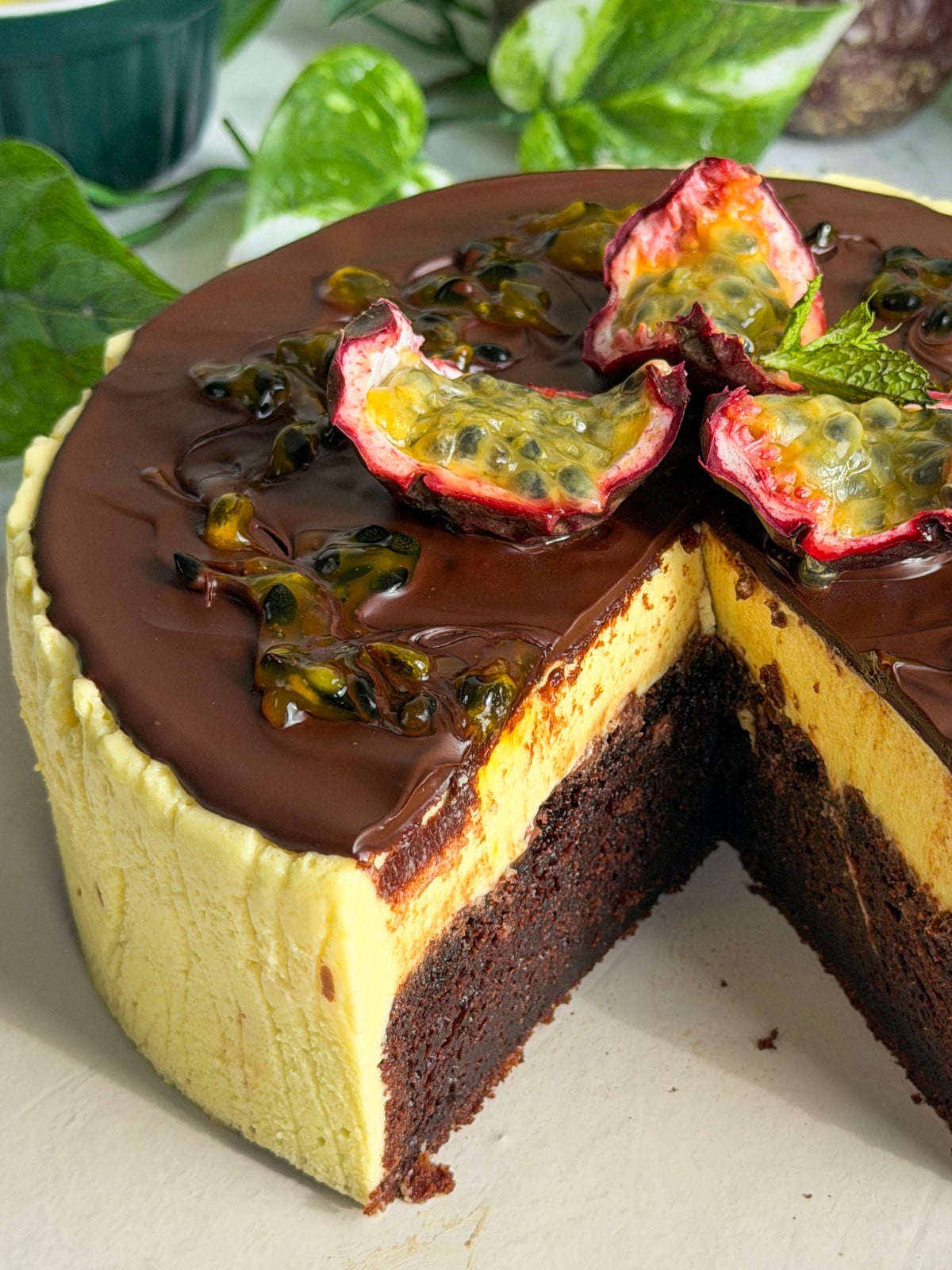 Passionfruit chocolate cake.