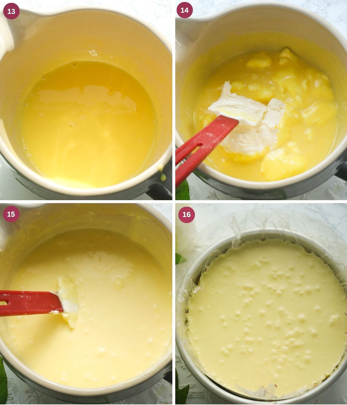 Passionfruit mousse mixed with whipped cream in a bowl.